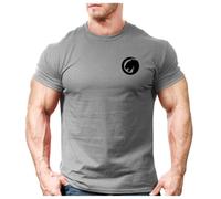 Crown Designs Jaguar Left Chest Bodybuilding Weight-Training Sports Tapered Fit Top for Men and Teens - Charcoal/L