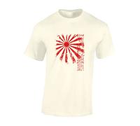 Crown Designs Japan Rising Sun Cool Premium Quality Regular Fit T-Shirt Top for Men and Teens - Brown/XL