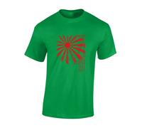 Crown Designs Japan Rising Sun Cool Premium Quality Regular Fit T-Shirt Top for Men and Teens - Green/XL