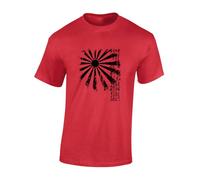 Crown Designs Japan Rising Sun Cool Premium Quality Regular Fit T-Shirt Top for Men and Teens - Red/M
