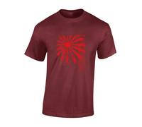 Crown Designs Japan Rising Sun Cool Premium Quality Regular Fit T-Shirt Top for Men and Teens - Red/M