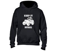 Crown Designs Keep It Rural Farmer Tractor Farming Clothing Top Idea Premium Quality Unisex Hoodies for Men, Women and Teens - Black / 4XL