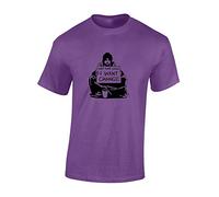 Crown Designs Keep Your Coins Banksy Street Artist Inspired Premium Quality Regular Fit T-Shirt Top for Men and Teens - Purple/M