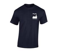 Crown Designs Left Breast Factory Records Cool Premium Quality Regular Fit T-Shirt Top for Men and Teens - Blue / 3XL