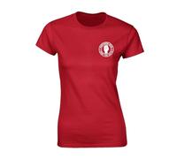 Crown Designs Left Breast Northern Soul Cool Premium Quality Fitted T-Shirt Top for Women and Teens - Red / 14-16