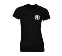 Crown Designs Left Breast Northern Soul Cool Premium Quality Fitted T-Shirt Top for Women and Teens - Black / 14-16