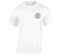 Crown Designs Left Breast Odins Tree Thor Loki Hammer Viking Celtic Design Cool Top Premium Quality Regular Fit T-Shirt Top for Men and Teens - White/M