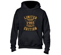 Crown Designs Limited Edition 1985 40Th Birthday Gift Present Idea Top Funny Cool Premium Quality Unisex Hoodies for Men, Women and Teens - Black/XL