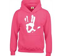 Crown Designs Live Long & Prosper Hand Print Sci Fi Movie Film Inspired Gift Unisex Hoodies for Men, Women & Teenagers Hot Pink