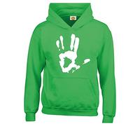 Crown Designs Live Long & Prosper Hand Print Sci Fi Movie Film Inspired Gift Unisex Hoodies for Men, Women & Teenagers Green