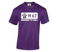 Crown Designs M62 Highway to Hull Funny Cool for Men & Teenagers T-Shirts Tops - Purple/Medium