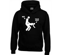 Crown Designs Me Your Mum Funny Rude Humor Gifts Unisex Hoodies for Men & Women - Black / 5X-Large