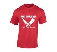 Crown Designs Meat is Murder Funny Premium Quality Regular Fit T-Shirt Top for Men and Teens