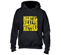 Crown Designs Mental Health Matters Cool Premium Quality Unisex Hoodies for Men, Women and Teens - Black / 5XL