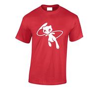 Crown Designs Mew Pocket Monsters Inspired for Men & Teenagers T-Shirts Tops - Red/X-Large
