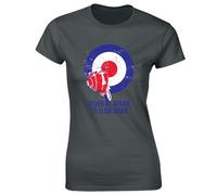 Crown Designs Mods Never Be Afraid to Slow Down Moped Ska 70'S 80'S Classic Cool Top Premium Quality Fitted T-Shirt Top for Women and Teens - Grey / 12-14