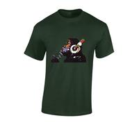 Crown Designs Monkey Dj Banksy Street Artist Inspired Premium Quality Regular Fit T-Shirt Top for Men and Teens - Green/XL