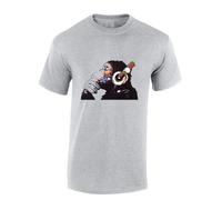 Crown Designs Monkey Dj Banksy Street Artist Inspired Premium Quality Regular Fit T-Shirt Top for Men and Teens - Grey/M