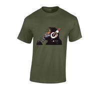 Crown Designs Monkey Dj Banksy Street Artist Inspired Premium Quality Regular Fit T-Shirt Top for Men and Teens - Green/3XL