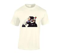 Crown Designs Monkey Dj Banksy Street Artist Inspired Premium Quality Regular Fit T-Shirt Top for Men and Teens - Brown/M