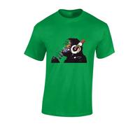 Crown Designs Monkey Dj Banksy Street Artist Inspired Premium Quality Regular Fit T-Shirt Top for Men and Teens - Green/XXL