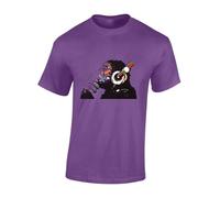 Crown Designs Monkey Dj Banksy Street Artist Inspired Premium Quality Regular Fit T-Shirt Top for Men and Teens - Purple/M
