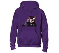 Crown Designs Monkey Dj Banksy Street Artist Inspired Premium Quality Unisex Hoodies for Men, Women and Teens - Purple/L