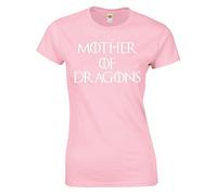Crown Designs Mother of Dragons Fantasy TV Show Inspired Gift for Women & Teenagers Fitted T-Shirts Tops - Baby Pink/M - 8/10