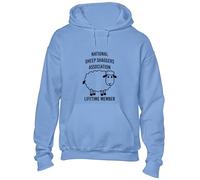 Crown Designs National Sheep Shaggers Association Funny Rude Humor Premium Quality Unisex Hoodies for Men, Women and Teens - Blue/XL