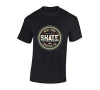 Crown Designs New York Skate Park Cool Premium Quality Regular Fit T-Shirt Top for Men and Teens - Black/L