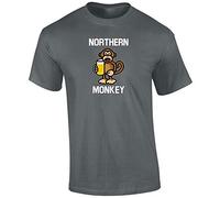 Crown Designs Northern Monkey Funny Premium Quality Regular Fit T-Shirt Top for Men and Teens - Charcoal/X-Large