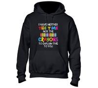 Crown Designs Not Enough Crayons Funny Premium Quality Unisex Hoodies for Men, Women and Teens - Black / 5XL