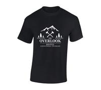Crown Designs Overlook Hotel Classic Horror Movie Inspired Premium Quality Regular Fit T-Shirt Top for Men and Teens - Black / 3XL