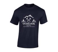 Crown Designs Overlook Hotel Classic Horror Movie Inspired Premium Quality Regular Fit T-Shirt Top for Men and Teens - Blue / 3XL