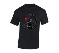 Crown Designs Painted Samurai Cool Premium Quality Regular Fit T-Shirt Top for Men and Teens - Black / 4XL