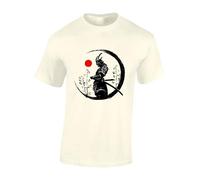 Crown Designs Painted Samurai Cool Premium Quality Regular Fit T-Shirt Top for Men and Teens - Brown/XXL