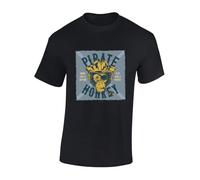Crown Designs Pirate Monkey Cool Premium Quality Regular Fit T-Shirt Top for Men and Teens - Black/XL