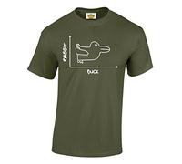 Crown Designs Rabbit Duck Graph Chart Cool Funky Geek Nerd for Men & Teenagers T-Shirts Tops - Military Green/X-Large