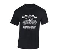Crown Designs Rebel Motorbike Cool Premium Quality Regular Fit T-Shirt Top for Men and Teens
