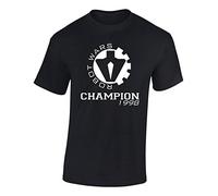 Crown Designs Robot Wars Champion 1998 Novelty Gifts for Men & Teenagers T-Shirts Tops - Black/Large