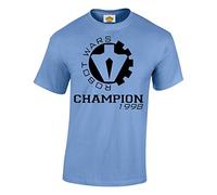 Crown Designs Robot Wars Champion 1998 Novelty Gifts for Men & Teenagers T-Shirts Tops - Carolina Blue/Large