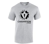 Crown Designs Robot Wars Champion 1998 Novelty Gifts for Men & Teenagers T-Shirts Tops - Grey/Large