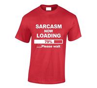 Crown Designs Sarcasm Now Loading Funny Cool for Men & Teenagers T-Shirts Tops - Red/X-Large