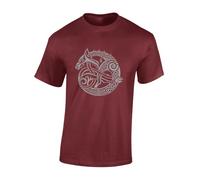 Crown Designs Serpent Celtic Cool Premium Quality Regular Fit T-Shirt Top for Men and Teens - Red/S