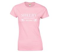 Crown Designs Shelby Company Limited Action TV Show Inspired Gift for Women & Teenagers Fitted T-Shirts Tops (Baby Pink/XL - 12/14)