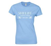 Crown Designs Shelby Company Limited Action TV Show Inspired Gift for Women & Teenagers Fitted T-Shirts Tops (Light Blue/XXL - 14/16)
