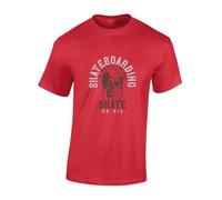 Crown Designs Skate Or Die Cool Premium Quality Regular Fit T-Shirt Top for Men and Teens - Red/M