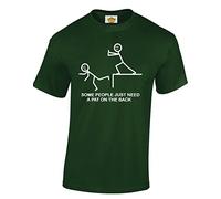 Crown Designs Some People Just Need a Pat on The Back Funny Cool for Men & Teenagers T-Shirts Tops - Dark Green/Medium