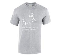 Crown Designs Some People Just Need a Pat on The Back Funny Cool for Men & Teenagers T-Shirts Tops - Grey/Medium