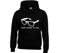 Crown Designs Talk Nerdy to Me Cool Funky Geek Nerd Gift Unisex Hoodies for Men, Women & Teenagers - Black/X-Large